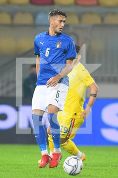 2021-11-16 - FROSINONE, ITALY -  November 16 : Scalvini Giorgio  of Italy in Action during  Friendly Match soccer match between  Italy and Romania  at Benito Stirpe on November 12,2021 in Frosinone,Italy  - UNDER 21 TEST MATCH 2021 - ITALY VS ROMANIA - FRIENDLY MATCH - SOCCER