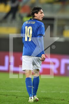 2021-11-16 - FROSINONE, ITALY -  November 16 :  Samuele Mulattieri  of Italy in Action during  Friendly Match soccer match between  Italy and Romania  at Benito Stirpe on November 12,2021 in Frosinone,Italy  - UNDER 21 TEST MATCH 2021 - ITALY VS ROMANIA - FRIENDLY MATCH - SOCCER