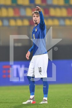 2021-11-16 - FROSINONE, ITALY -  November 16 :  Nicolo' Rovella of Italy in Action during  Friendly Match soccer match between  Italy and Romania  at Benito Stirpe on November 12,2021 in Frosinone,Italy  - UNDER 21 TEST MATCH 2021 - ITALY VS ROMANIA - FRIENDLY MATCH - SOCCER