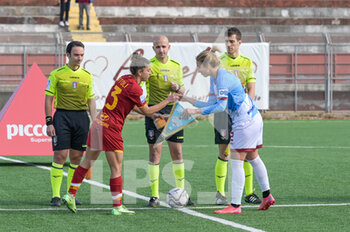 2021-12-18 - The two captains before the kick-off during the Italian Soccer Coppa Italia Women 2021/2022 match between Pomigliano Femminile vs Roma Femminile on December 18, 2021 at the Stadium Ugo Gobbato in Pomigliano Italy - POMIGLIANO FEMMINILE VS ROMA WOMEN - WOMEN ITALIAN CUP - SOCCER
