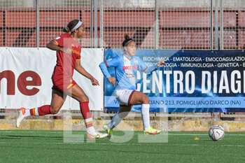 2021-12-18 - Allyson Swaby (25) AS Roma Femminile fights for the ball with  Dalida Belén Ippolito (10) Pomigliano Calcio Femminile - POMIGLIANO FEMMINILE VS ROMA WOMEN - WOMEN ITALIAN CUP - SOCCER