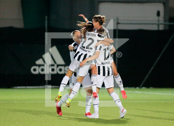 2021-08-21 - Juventus Women celebrating after the third goal during the UEFA Women's Champions League, Round 1 - CP - Group 8 football match between St Polten and Juventus on August 21, 2021 at Juventus Training Center in Vinovo - Turin, Italy - Photo Nderim Kaceli - TURNO PRELIMINARE - JUVENTUS WOMEN VS ST POLTEN - UEFA CHAMPIONS LEAGUE WOMEN - SOCCER