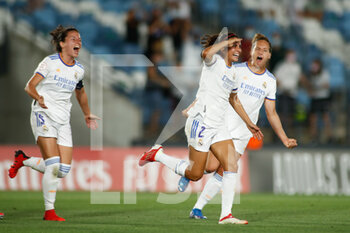 2021-08-31 - Vaitiare Kenti Robles of Real Madrid celebrates a goal during the UEFA Women's Champions League, Round 2, 1st leg football match between Real Madrid and Manchester City on August 31, 2021 at Alfredo Di Stefano stadium in Madrid, Spain - Photo Oscar J Barroso / Spain DPPI / DPPI - REAL MADRID VS MANCHESTER CITY - UEFA CHAMPIONS LEAGUE WOMEN - SOCCER