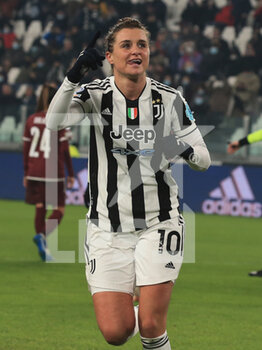 2021-12-16 - Cristiana Girelli (Juventus Women) celebrates the goal of 3-0 -  JUVENTUS VS SERVETTE - UEFA CHAMPIONS LEAGUE WOMEN - SOCCER