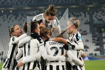 2021-12-16 - Juventus Women celebrates the goal of 3-0 -  JUVENTUS VS SERVETTE - UEFA CHAMPIONS LEAGUE WOMEN - SOCCER