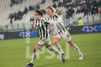 2021-12-16 - Agnese Bonfantini (Juventus Women) and Andrea Stašková (Juventus Women) celebrates the goal of 4-0 -  JUVENTUS VS SERVETTE - UEFA CHAMPIONS LEAGUE WOMEN - SOCCER