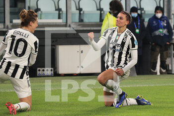 2021-12-16 - Agnese Bonfantini (Juventus Women) celebrates the goal of 4-0 -  JUVENTUS VS SERVETTE - UEFA CHAMPIONS LEAGUE WOMEN - SOCCER
