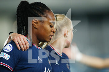 2021-11-18 - Marie Antoinette Katoto of PSG celebrates a goal with teammates during the UEFA Women's Champions League, Group B, football match between Real Madrid and Paris Saint-Germain on November 18, 2021 at Alfredo Di Stefano stadium in Valdebebas, Madrid, Spain - REAL MADRID VS PARIS SAINT-GERMAIN - UEFA CHAMPIONS LEAGUE WOMEN - SOCCER