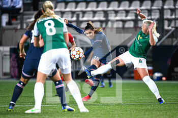 2021-12-16 - Ramona Bachmann shoots and scores the first goal during the UEFA Women's Champions League, Group B football match between Paris Saint-Germain and Breidablik UBK on December 16, 2021 at Jean Bouin stadium in Paris, France - PARIS SAINT-GERMAIN VS BREIDABLIK UBK - UEFA CHAMPIONS LEAGUE WOMEN - SOCCER