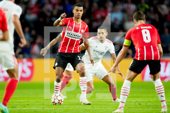 2021-08-24 - Cody Gakpo of PSV during the UEFA Champions League, Play-Offs Leg Two football match between PSV and Benfica on August 24, 2021 at Philips Stadion in Eindhoven, Netherlands - Photo Geert van Erven / Orange Pictures / DPPI - PLAY-OFFS LEG TWO PSV VS BENFICA - UEFA CHAMPIONS LEAGUE - SOCCER