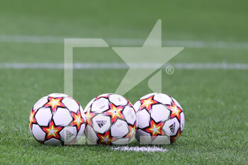 2021-09-28 - Official Adidas Champions League Matchball during the UEFA Champions League 2021/22 Group Stage - Group B football match between AC Milan and Club Atletico de Madrid at Giuseppe Meazza Stadium, Milan, Italy on September 28, 2021 - AC MILAN VS ATLETICO MADRID - UEFA CHAMPIONS LEAGUE - SOCCER