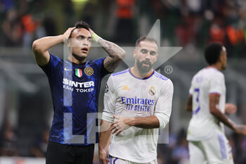 2021-09-15 - Lautaro Martinez of FC Internazionale reacts during the UEFA Champions League 2021/22 Group Stage - Group D football match between FC Internazionale and Real Madrid CF at Giuseppe Meazza Stadium, Milan, Italy on September 15, 2021 - GROUP D - INTER - FC INTERNAZIONALE VS REAL MADRID - UEFA CHAMPIONS LEAGUE - SOCCER