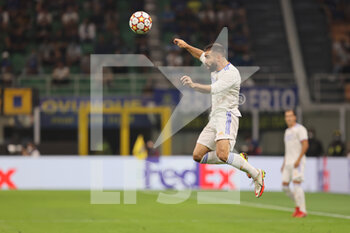 2021-09-15 - Daniel Carvajal of Real Madrid CF in action during the UEFA Champions League 2021/22 Group Stage - Group D football match between FC Internazionale and Real Madrid CF at Giuseppe Meazza Stadium, Milan, Italy on September 15, 2021 - GROUP D - INTER - FC INTERNAZIONALE VS REAL MADRID - UEFA CHAMPIONS LEAGUE - SOCCER