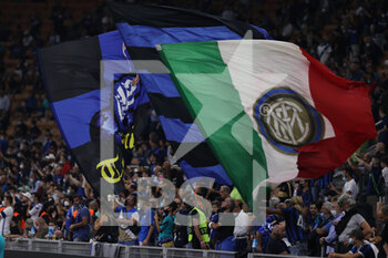 2021-09-15 - FC Internazionale supporters during the UEFA Champions League 2021/22 Group Stage - Group D football match between FC Internazionale and Real Madrid CF at Giuseppe Meazza Stadium, Milan, Italy on September 15, 2021 - GROUP D - INTER - FC INTERNAZIONALE VS REAL MADRID - UEFA CHAMPIONS LEAGUE - SOCCER