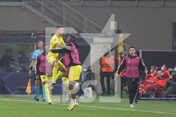 2021-10-19 - Sebastien Thill of FC Sheriff Tiraspol celebrates after scoring a goal during the UEFA Champions League 2021/22 Group Stage - Group D football match between FC Internazionale and FC Sheriff Tiraspol at Giuseppe Meazza Stadium, Milan, Italy on October 19, 2021 - INTER - FC INTERNAZIONALE VS SHERIFF TIRASPOL - UEFA CHAMPIONS LEAGUE - SOCCER