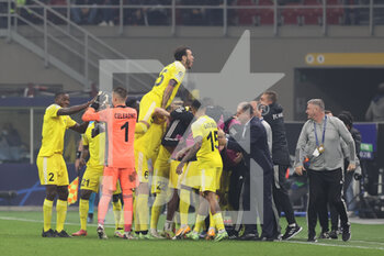 2021-10-19 - Sebastien Thill of FC Sheriff Tiraspol celebrates with his teammates after scoring a goal during the UEFA Champions League 2021/22 Group Stage - Group D football match between FC Internazionale and FC Sheriff Tiraspol at Giuseppe Meazza Stadium, Milan, Italy on October 19, 2021 - INTER - FC INTERNAZIONALE VS SHERIFF TIRASPOL - UEFA CHAMPIONS LEAGUE - SOCCER