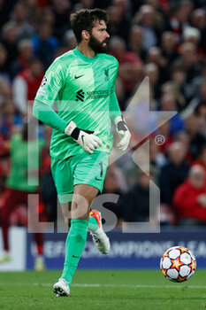 2021-09-15 - Alisson Becker (Liverpool FC) in action - GROUP B - LIVERPOOL FC VS AC MILAN - UEFA CHAMPIONS LEAGUE - SOCCER