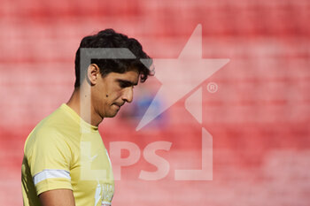 2021-09-14 - Yassine Bounou "Bono" of Sevilla warms up during the UEFA Champions League, Group G, football match played between Sevilla FC and RB Salzburg at Ramon Sanchez-Pizjuan stadium on September 14, 2021, in Sevilla, Spain - GROUP G - SEVILLA FC VS RB SALZBURG - UEFA CHAMPIONS LEAGUE - SOCCER