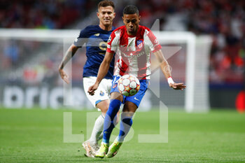 2021-09-15 - Renan Lodi of Atletico de Madrid in action during the UEFA Champions League, Group B, football match played between Atletico de Madrid and FC Porto at Wanda Metropolitano stadium on September 15, 2021, in Madrid, Spain - GROUP B - ATLETICO DE MADRID VS FC PORTO - UEFA CHAMPIONS LEAGUE - SOCCER