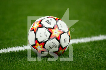 2021-09-28 - Illustration, ball of the match during the UEFA Champions League, Group D football match between Real Madrid and FC Sheriff Tiraspol on Septenber 28, 2021 at Santiago Bernabeu stadium in Madrid, Spain - REAL MADRID VS FC SHERIFF TIRASPOL - UEFA CHAMPIONS LEAGUE - SOCCER