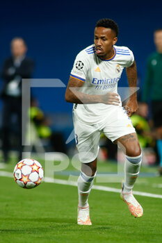 2021-09-28 - Eder Militao of Real Madrid during the UEFA Champions League, Group D football match between Real Madrid and FC Sheriff Tiraspol on Septenber 28, 2021 at Santiago Bernabeu stadium in Madrid, Spain - REAL MADRID VS FC SHERIFF TIRASPOL - UEFA CHAMPIONS LEAGUE - SOCCER