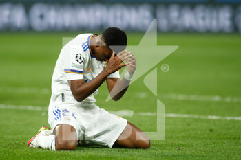 2021-09-28 - Rodrygo Silva De Goes of Real Madrid reacts during the UEFA Champions League, Group D football match between Real Madrid and FC Sheriff Tiraspol on Septenber 28, 2021 at Santiago Bernabeu stadium in Madrid, Spain - REAL MADRID VS FC SHERIFF TIRASPOL - UEFA CHAMPIONS LEAGUE - SOCCER