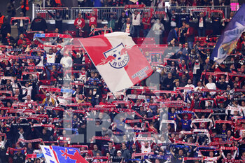 2021-09-28 - Fans of Leipzig during the UEFA Champions League, Group A football match between Red Bull Leipzig and Club Brugge on September 28, 2021 at Red Bull Arena in Leipzig, Germany - RED BULL LEIPZIG VS CLUB BRUGGE - UEFA CHAMPIONS LEAGUE - SOCCER