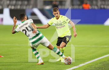 2021-09-28 - Thorgan Hazard of Borussia Dortmund and Pedro Porro of Sporting during the UEFA Champions League, Group C football match between Borussia Dortmund and Sporting CP on September 28, 2021 at Signal Iduna Park in Dortmund, Germany - BORUSSIA DORTMUND VS SPORTING CP - UEFA CHAMPIONS LEAGUE - SOCCER
