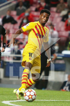 2021-09-29 - Ansu Fati of FC Barcelona during the UEFA Champions League, Group E football match between SL Benfica and FC Barcelona on September 29, 2021 at Estadio da Luz in Lisbon, Portugal - SL BENFICA VS FC BARCELONA - UEFA CHAMPIONS LEAGUE - SOCCER