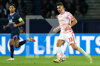 2021-10-19 - Andre Silva of RB Leipzig during the UEFA Champions League, Group A football match between Paris Saint-Germain and RB Leipzig on October 19, 2021 at Parc des Princes stadium in Paris, France - PARIS SAINT-GERMAIN VS RB LEIPZIG - UEFA CHAMPIONS LEAGUE - SOCCER