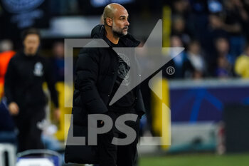 2021-10-19 - Coach Pep Guardiola of Manchester City during the UEFA Champions League, Group A football match between Club Brugge KV and Manchester City on October 19, 2021 at Jan Breydelstadion in Bruges, Belgium - CLUB BRUGGE KV VS MANCHESTER CITY - UEFA CHAMPIONS LEAGUE - SOCCER