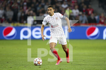 2021-10-20 - Jesus Navas of Sevilla FC during the UEFA Champions League, Group G football match between Lille OSC (LOSC) and Sevilla FC on October 20, 2021 at Stade Pierre Mauroy in Villeneuve-d'Ascq near Lille, France - LILLE OSC (LOSC) VS SEVILLA FC - UEFA CHAMPIONS LEAGUE - SOCCER
