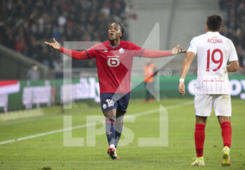 2021-10-20 - Renato Sanches of Lille reacts during the UEFA Champions League, Group G football match between Lille OSC (LOSC) and Sevilla FC on October 20, 2021 at Stade Pierre Mauroy in Villeneuve-d'Ascq near Lille, France - LILLE OSC (LOSC) VS SEVILLA FC - UEFA CHAMPIONS LEAGUE - SOCCER