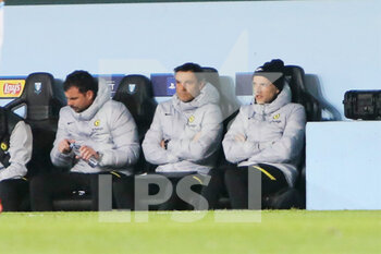 2021-11-02 - Coach Thomas Tuchel and Assistants of FC Chelsea during the UEFA Champions League, Group H football match between Malmo FF and Chelsea FC on November 2, 2021 at Eleda Stadion in Malmo, Sweden - MALMO FF VS CHELSEA FC - UEFA CHAMPIONS LEAGUE - SOCCER