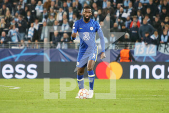 2021-11-02 - Antonio Rudiger of FC Chelsea during the UEFA Champions League, Group H football match between Malmo FF and Chelsea FC on November 2, 2021 at Eleda Stadion in Malmo, Sweden - MALMO FF VS CHELSEA FC - UEFA CHAMPIONS LEAGUE - SOCCER