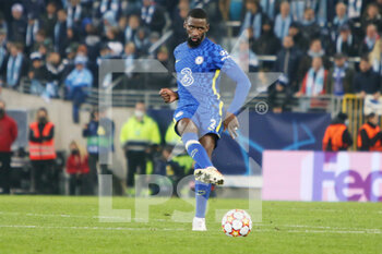 2021-11-02 - Antonio Rudiger of FC Chelsea during the UEFA Champions League, Group H football match between Malmo FF and Chelsea FC on November 2, 2021 at Eleda Stadion in Malmo, Sweden - MALMO FF VS CHELSEA FC - UEFA CHAMPIONS LEAGUE - SOCCER