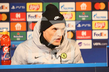 2021-11-02 - Press conference Coach Thomas Tuchel of FC Chelsea during the UEFA Champions League, Group H football match between Malmo FF and Chelsea FC on November 2, 2021 at Eleda Stadion in Malmo, Sweden - MALMO FF VS CHELSEA FC - UEFA CHAMPIONS LEAGUE - SOCCER