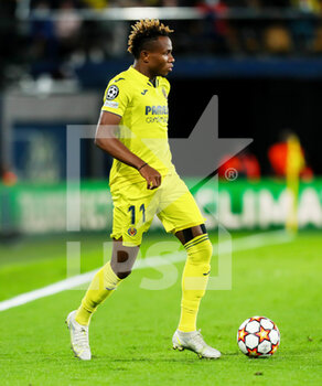 2021-11-02 - Samu Chukwueze of Villarreal during the UEFA Champions League, Group F football match between Villarreal CF and BSC Young Boys on November 2, 2021 at the Ceramica Stadium in Castellon, Spain - VILLARREAL CF VS BSC YOUNG BOYS - UEFA CHAMPIONS LEAGUE - SOCCER