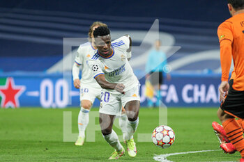 2021-11-03 - Vinicius Junior of Real Madrid during the UEFA Champions League, Group D football match between Real Madrid and Shakhtar Donetsk on November 03, 2021 at Santiago Bernabeu stadium in Madrid, Spain - REAL MADRID VS SHAKHTAR DONETSK - UEFA CHAMPIONS LEAGUE - SOCCER