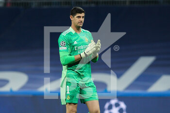 2021-11-03 - Thibaut Courtois of Real Madrid during the UEFA Champions League, Group D football match between Real Madrid and Shakhtar Donetsk on November 03, 2021 at Santiago Bernabeu stadium in Madrid, Spain - REAL MADRID VS SHAKHTAR DONETSK - UEFA CHAMPIONS LEAGUE - SOCCER