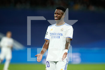 2021-11-03 - Vinicius Junior of Real Madrid during the UEFA Champions League, Group D football match between Real Madrid and Shakhtar Donetsk on November 03, 2021 at Santiago Bernabeu stadium in Madrid, Spain - REAL MADRID VS SHAKHTAR DONETSK - UEFA CHAMPIONS LEAGUE - SOCCER