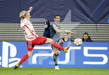 2021-11-03 - Angel Di Maria of PSG, Emil Forsberg of RB Leipzig (left) during the UEFA Champions League, Group A football match between RB Leipzig and Paris Saint-Germain (PSG) on November 3, 2021 at Red Bull Arena in Leipzig, Germany - RB LEIPZIG VS PARIS SAINT-GERMAIN - UEFA CHAMPIONS LEAGUE - SOCCER