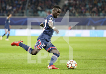 2021-11-03 - Idrissa Gueye Gana of PSG during the UEFA Champions League, Group A football match between RB Leipzig and Paris Saint-Germain (PSG) on November 3, 2021 at Red Bull Arena in Leipzig, Germany - RB LEIPZIG VS PARIS SAINT-GERMAIN - UEFA CHAMPIONS LEAGUE - SOCCER