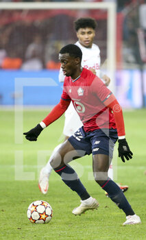 2021-11-23 - Timothy Weah of Lille during the UEFA Champions League, Group G football match between Lille OSC (LOSC) and FC RB Salzburg on November 23, 2021 at Pierre Mauroy stadium in Villeneuve-d'Ascq near Lille, France - LILLE LOSC VS FC SALZBURG - UEFA CHAMPIONS LEAGUE - SOCCER