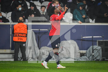 2021-11-23 - Jonathan DAVID of Lille celebrates his goal during the UEFA Champions League, Group G football match between Lille LOSC and FC Salzburg on November 23, 2021 at Pierre Mauroy stadium in Villeneuve-d'Ascq near Lille, France - LILLE LOSC VS FC SALZBURG - UEFA CHAMPIONS LEAGUE - SOCCER