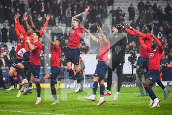 2021-11-23 - The team of Lille celebrate his victory during the UEFA Champions League, Group G football match between Lille LOSC and FC Salzburg on November 23, 2021 at Pierre Mauroy stadium in Villeneuve-d'Ascq near Lille, France - LILLE LOSC VS FC SALZBURG - UEFA CHAMPIONS LEAGUE - SOCCER
