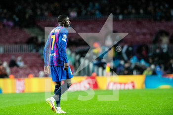 2021-11-23 - Ousmane Dembele of FC Barcelona during the UEFA Champions League, Group E football match between FC Barcelona and SL Benfica on November 23, 2021 at Camp Nou stadium in Barcelona, Spain - FC BARCELONA VS SL BENFICA - UEFA CHAMPIONS LEAGUE - SOCCER