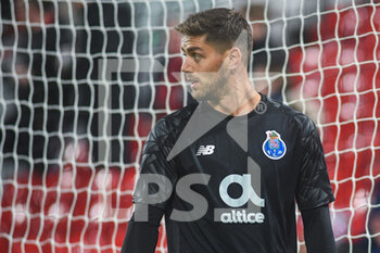 2021-11-24 - FC Porto's goalkeeper Claudio Ramos (14) warms up before the UEFA Champions League, Group B football match between Liverpool FC and FC Porto on November 24, 2021 at Anfield stadium in Liverpool, England - LIVERPOOL FC VS FC PORTO - UEFA CHAMPIONS LEAGUE - SOCCER