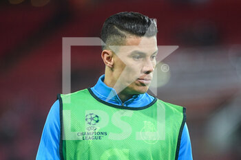 2021-11-24 - FC Porto's midfielder Mateus Uribe (8) warms up before the UEFA Champions League, Group B football match between Liverpool FC and FC Porto on November 24, 2021 at Anfield stadium in Liverpool, England - LIVERPOOL FC VS FC PORTO - UEFA CHAMPIONS LEAGUE - SOCCER