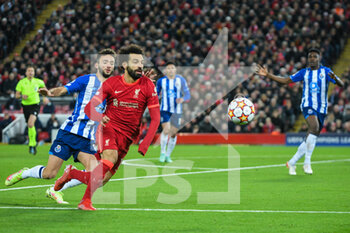 2021-11-24 - Liverpool's forward Mohamed Salah (11) during the UEFA Champions League, Group B football match between Liverpool FC and FC Porto on November 24, 2021 at Anfield stadium in Liverpool, England - LIVERPOOL FC VS FC PORTO - UEFA CHAMPIONS LEAGUE - SOCCER